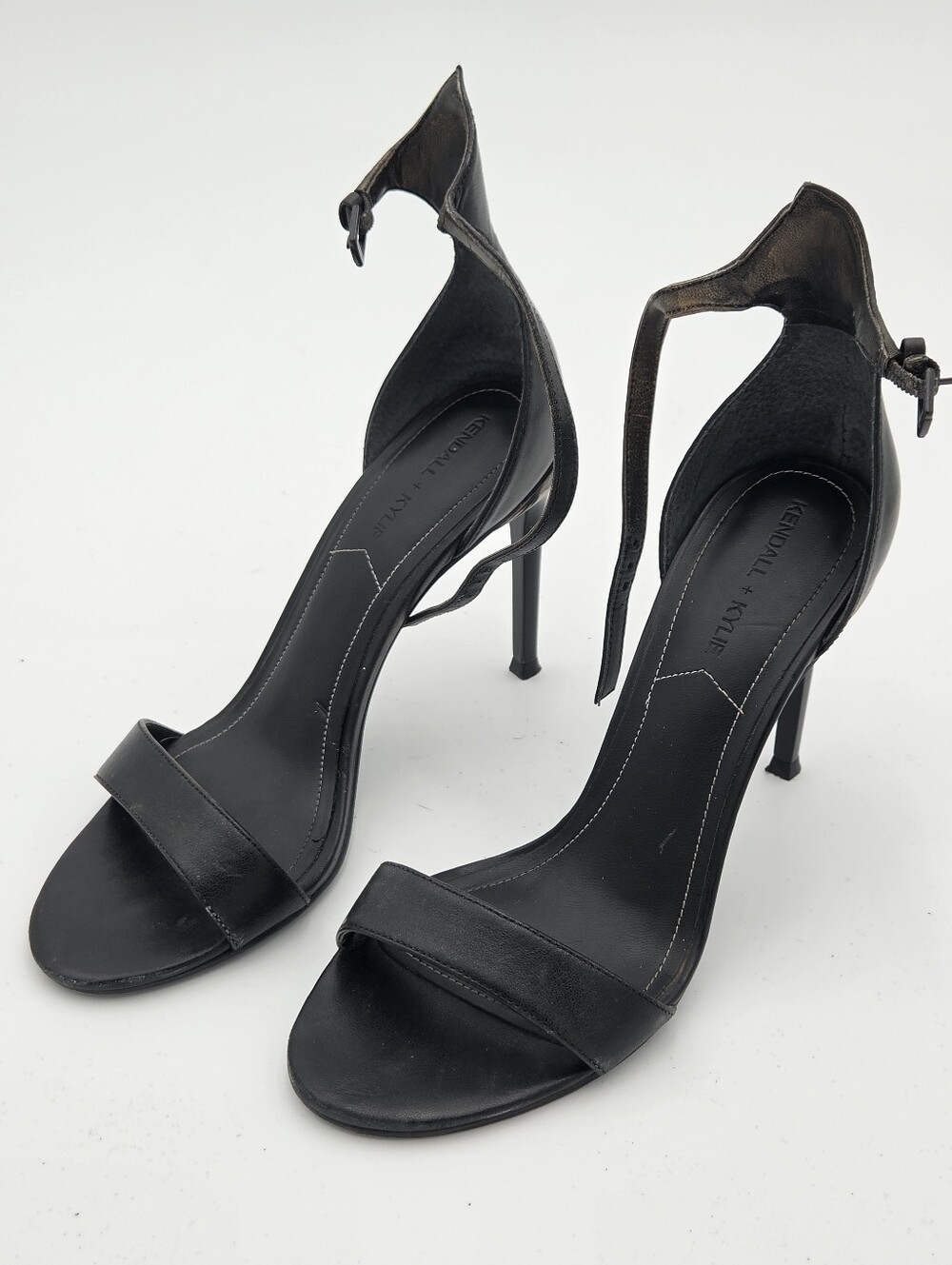 Kendall & Kylie Elin Black High-Heel Ankle-Strap Sandals